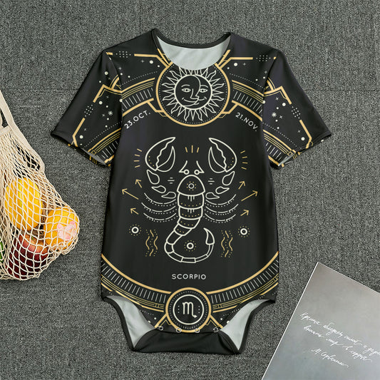 Vintage Scorpio Zodiac Sign Print Men's Bodysuit