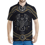 Vintage Scorpio Zodiac Sign Print Men's Polo Shirt