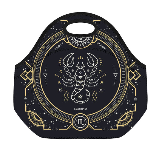 Vintage Scorpio Zodiac Sign Print Neoprene Lunch Bag