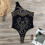 Vintage Scorpio Zodiac Sign Print One Shoulder Bodysuit