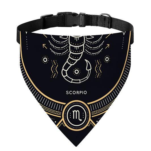 Vintage Scorpio Zodiac Sign Print Over The Collar Dog Bandana