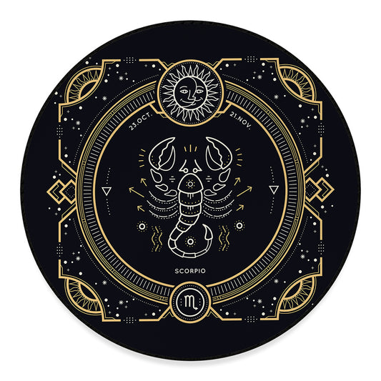 Vintage Scorpio Zodiac Sign Print Round Floor Mat