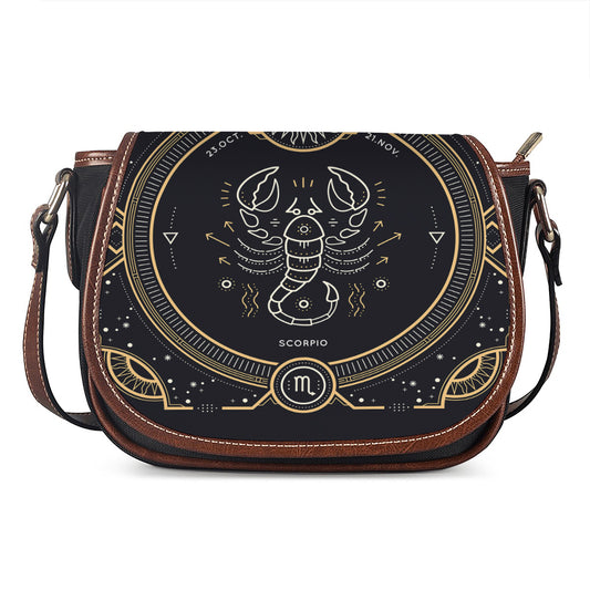 Vintage Scorpio Zodiac Sign Print Saddle Bag