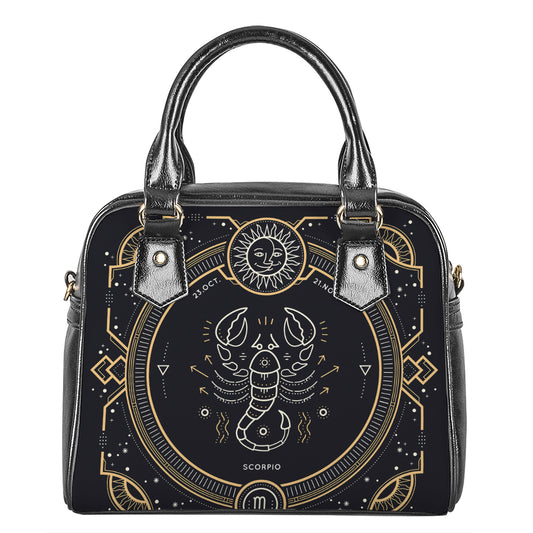Vintage Scorpio Zodiac Sign Print Shoulder Handbag