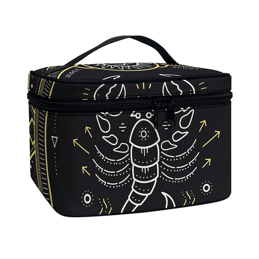 Vintage Scorpio Zodiac Sign Print Travel Makeup Bag
