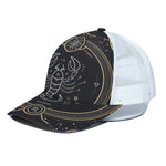 Vintage Scorpio Zodiac Sign Print White Mesh Trucker Cap