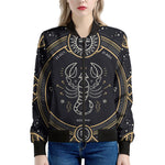 Vintage Scorpio Zodiac Sign Print Women's Bomber Jacket