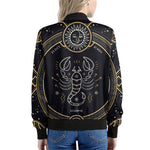 Vintage Scorpio Zodiac Sign Print Women's Bomber Jacket