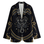 Vintage Scorpio Zodiac Sign Print Women's Cotton Blazer