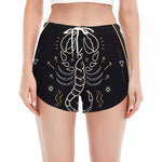 Vintage Scorpio Zodiac Sign Print Women's Split Running Shorts