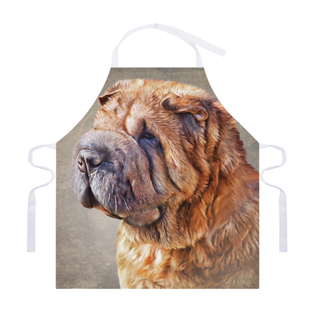 Vintage Shar Pei Print Adjustable Apron