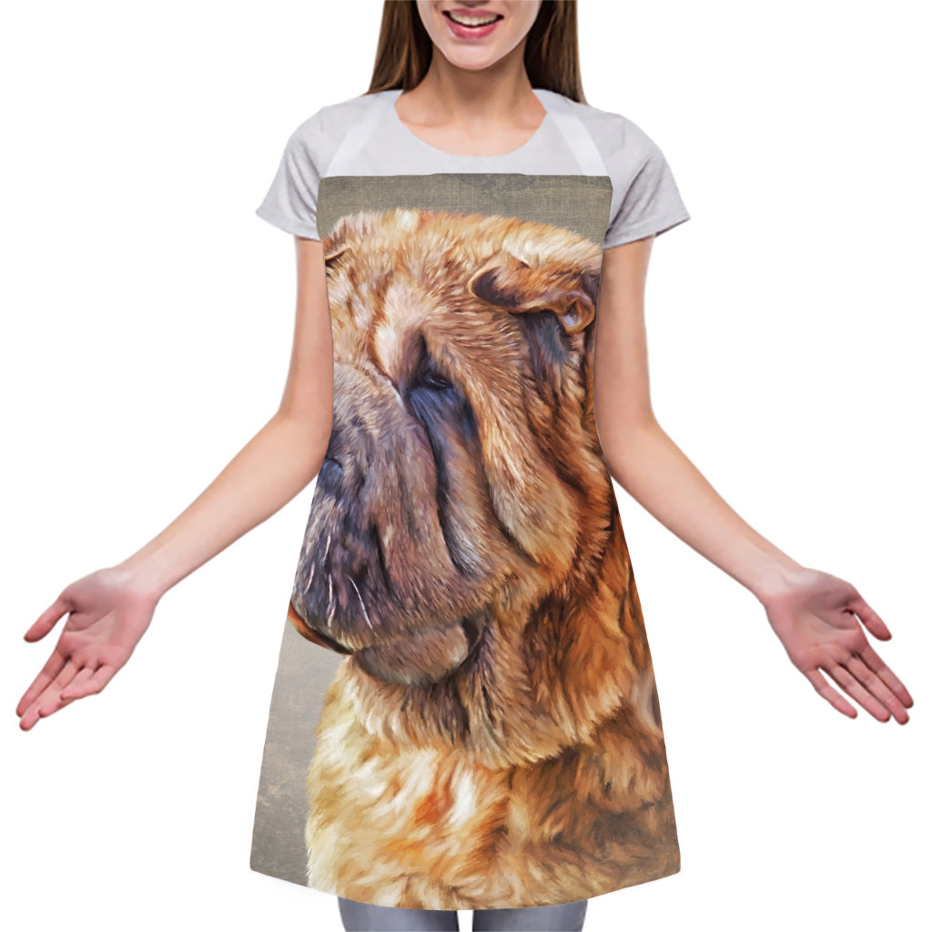 Vintage Shar Pei Print Adjustable Apron