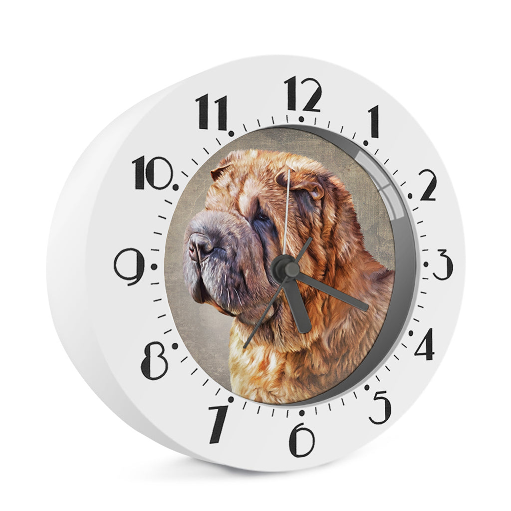 Vintage Shar Pei Print Alarm Clock