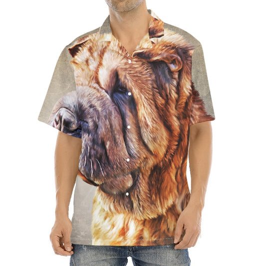 Vintage Shar Pei Print Aloha Shirt