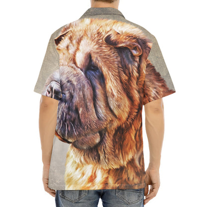 Vintage Shar Pei Print Aloha Shirt