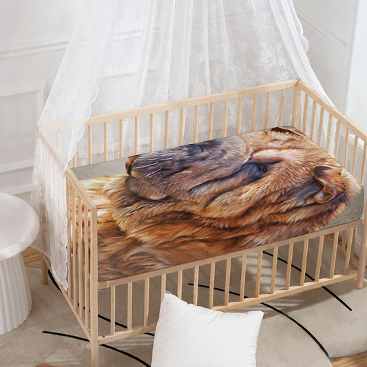 Vintage Shar Pei Print Baby Crib Sheet