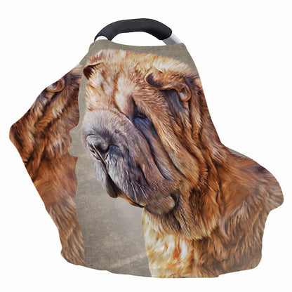 Vintage Shar Pei Print Baby Seat Cover