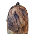 Vintage Shar Pei Print School Backpack