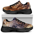 Vintage Shar Pei Print Black Chunky Shoes