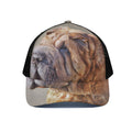 Vintage Shar Pei Print Black Mesh Trucker Hat