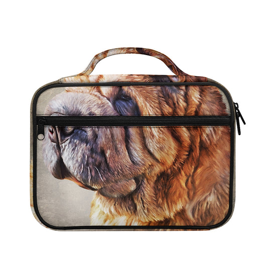 Vintage Shar Pei Print Briefcase Bible Bag