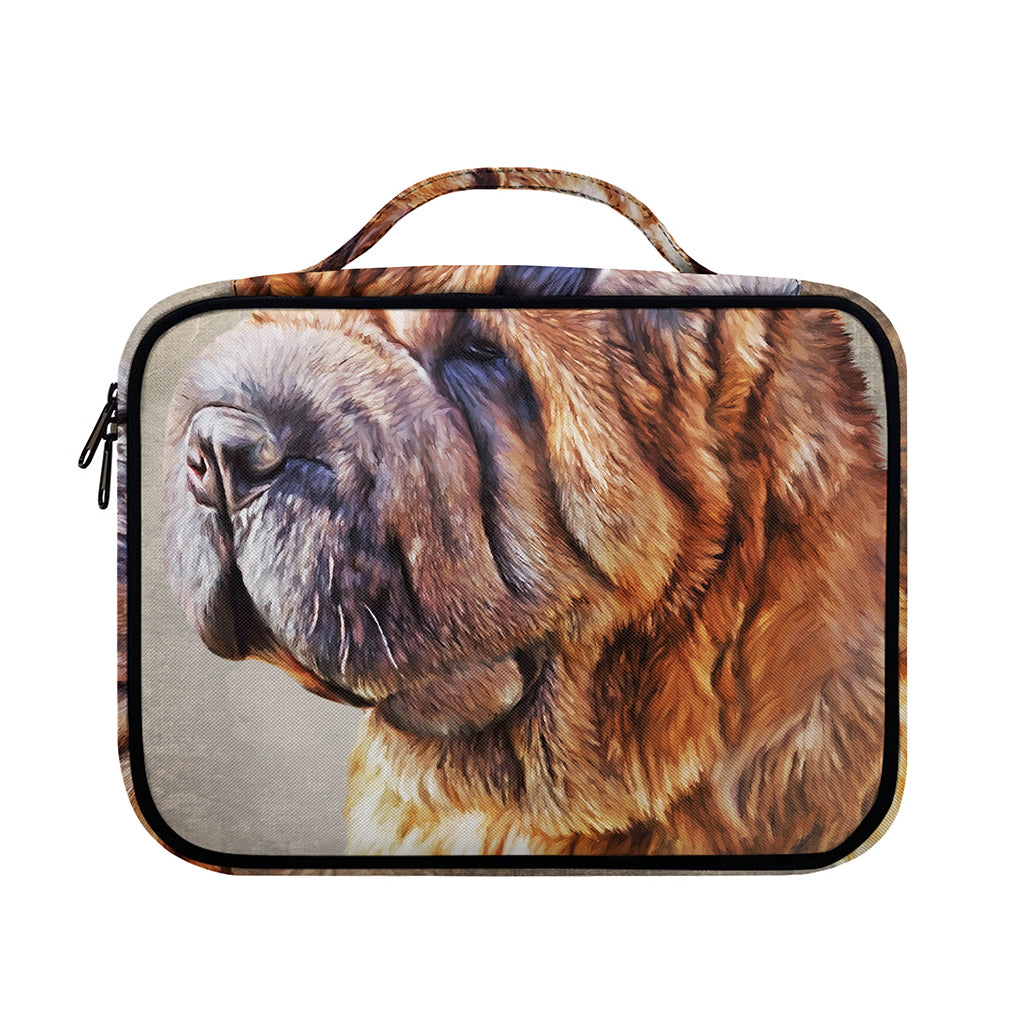 Vintage Shar Pei Print Briefcase Bible Bag