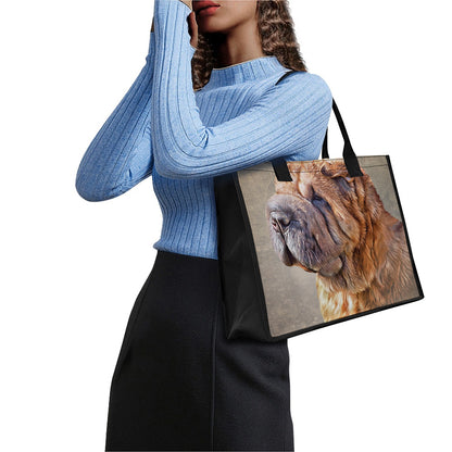 Vintage Shar Pei Print Canvas Tote Bag
