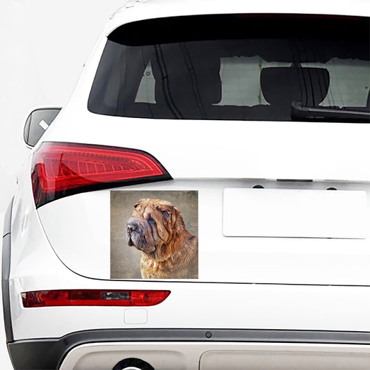 Vintage Shar Pei Print Car Sticker
