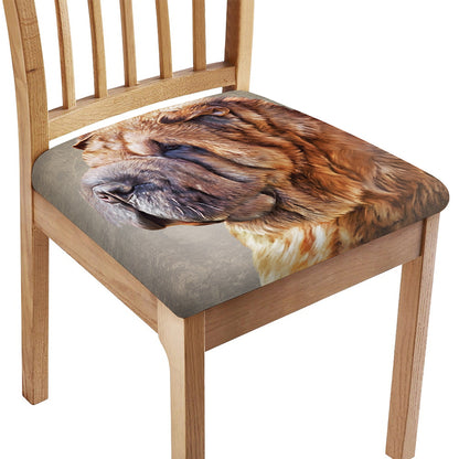 Vintage Shar Pei Print Chair Cushion Cover