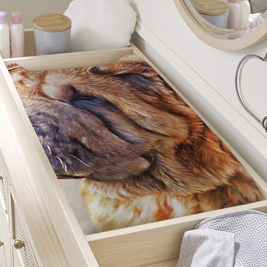 Vintage Shar Pei Print Changing Pad Cover