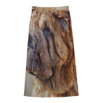 Vintage Shar Pei Print Cotton Front Slit Maxi Skirt