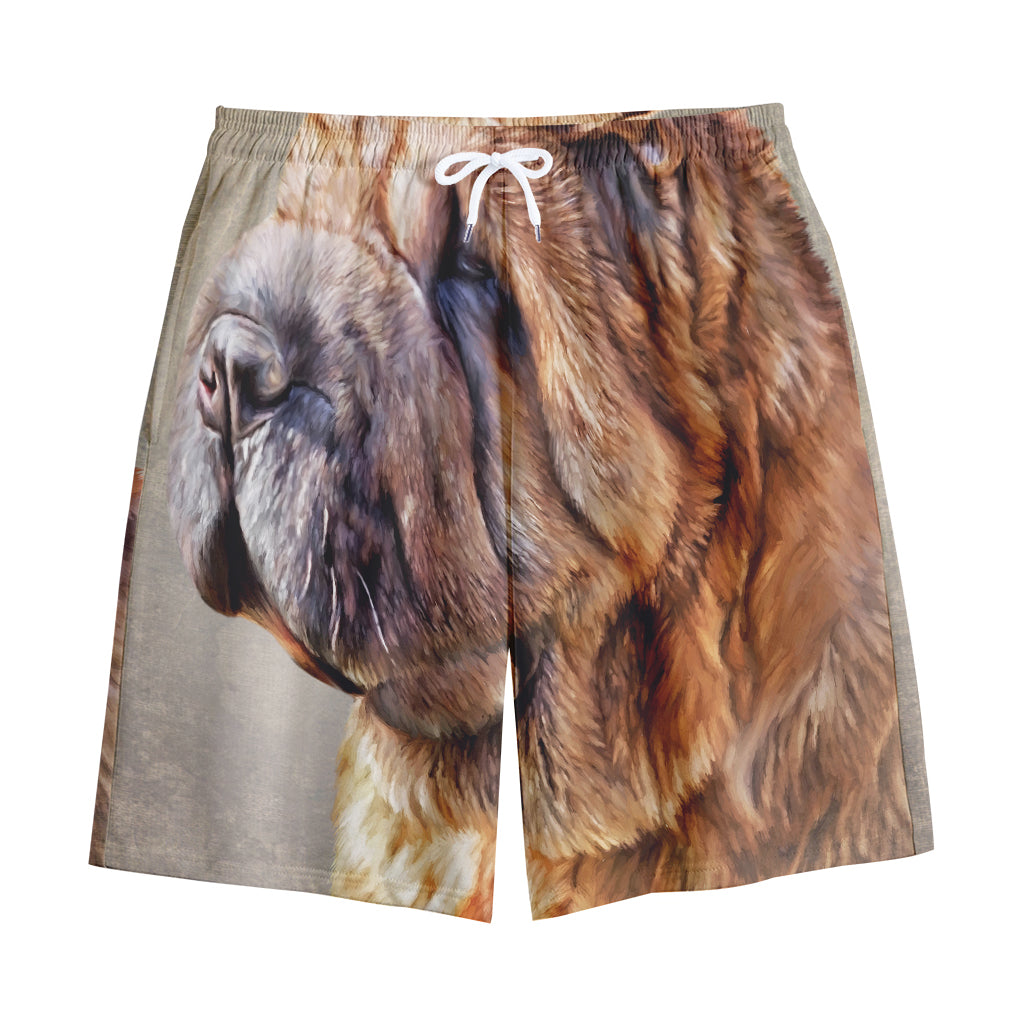 Vintage Shar Pei Print Cotton Shorts
