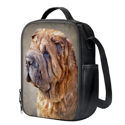 Vintage Shar Pei Print Crossbody Lunch Bag