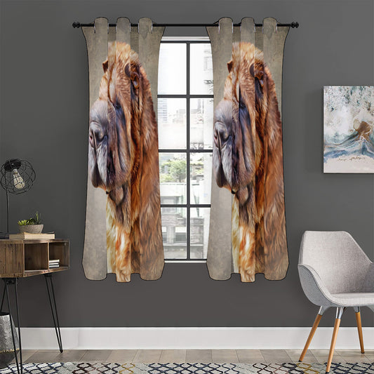 Vintage Shar Pei Print Curtain