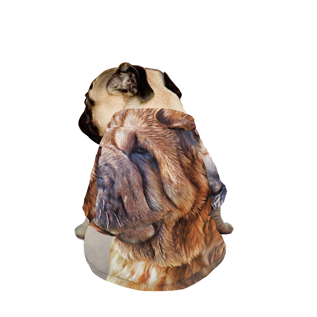 Vintage Shar Pei Print Dog Zip Up Jacket