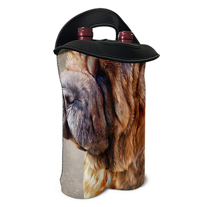 Vintage Shar Pei Print Double Neoprene Wine Tote
