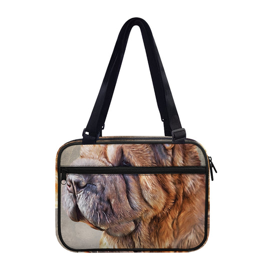 Vintage Shar Pei Print Double Strap Bible Bag
