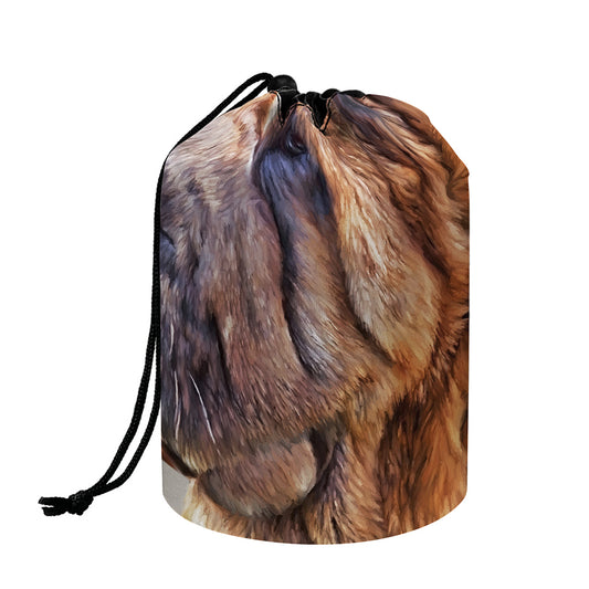 Vintage Shar Pei Print Drawstring Makeup Bag