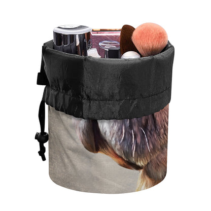 Vintage Shar Pei Print Drawstring Makeup Bag