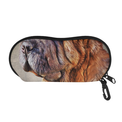 Vintage Shar Pei Print Glasses Case