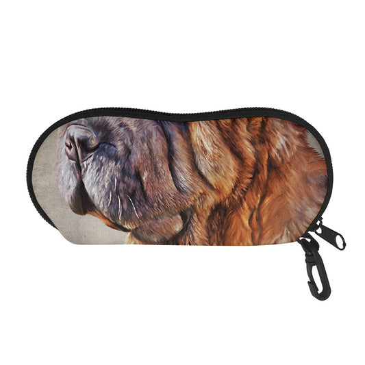 Vintage Shar Pei Print Glasses Case
