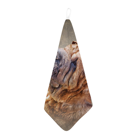 Vintage Shar Pei Print Hand Towel