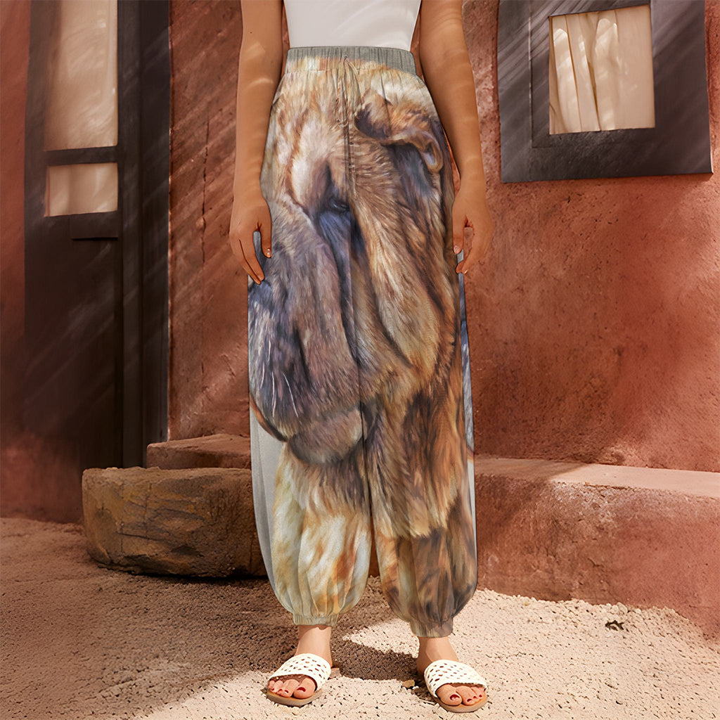 Vintage Shar Pei Print Harem Pants