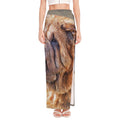 Vintage Shar Pei Print High Slit Maxi Skirt