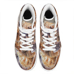 Vintage Shar Pei Print High Top Leather Sneakers