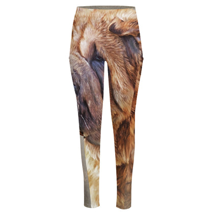 Vintage Shar Pei Print High-Waisted Pocket Leggings