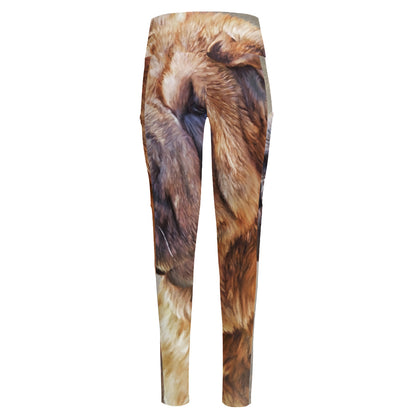 Vintage Shar Pei Print High-Waisted Pocket Leggings