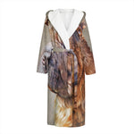 Vintage Shar Pei Print Hooded Bathrobe