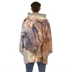 Vintage Shar Pei Print Hoodie Blanket