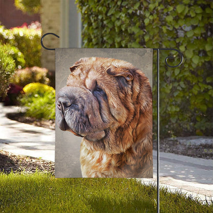 Vintage Shar Pei Print House Flag